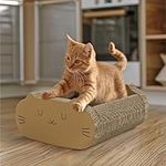 Navaris Cat Scratch Board & Lounge Bed - 2-in-1 Durable Cardboard Scratcher Pad for Cats - Robust Cat Scratchers to Protect Furniture - Curved Box Design for Optimal Scratching