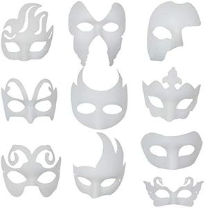 Ritte Masque Blanc, 10 Pièces Masque Facial, Masque de Peinture Décorer Masque Blanc Masque Vintage Demi Masque Carnaval Vénitien Mascarade Masque Mardi Gras