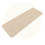 Carvapet Non Slip Bath Mat Rug Water Absorbent Bath Mats for Bathroom Floor Mat Soft Plush Shaggy Microfiber Bath Rug Carpet (Beige, 50x150CM)