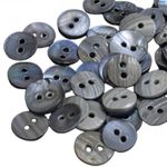 Embroiderymaterial Double Hole Round Mother of Pearl Buttons for Embelishment, Sewing and Crafting (72 Pieces, Grey) (11MM)