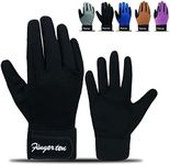FINGER TEN Horse Riding Gloves for Women or Kids (Kids-Black, Large)