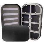 Eupheng Aluminum Fly Fishing Box Slit Foam Compartments Easy Grip Flies Jigs Lures Box(L-Black-8W)