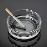 Oblivion Glass Classic Crystal Quality Cigar Cigarette Ashtray Round Tabletop for Home Office Indoor Outdoor Home Décor