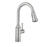 Moen Conneaut One-Handle High Arc Kitchen Sink Faucet with Power Boost for a Faster Clean, Kitchen Faucet with Pull Down Sprayer, Spot Resist Stainless, 87801SRS