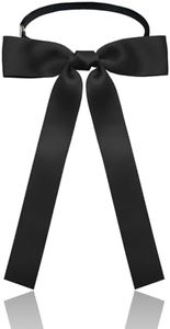 Luckyvestir Western Bow Ties for Men Women, Black/Red Colonel Satin Ribbon String Bow Tie for Costume Uniform