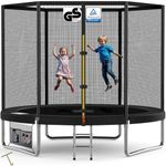 Devoko 7.5ft Secure Kids Trampoline - TÜV Rheinland GS certificate Garden Trampoline Safety Net & Reinforced Steel Frame | Super Stable for Children 6-12 Years | Premium Waterproof, Easy Setup