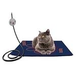 NAMSAN Heating Pad for Cats Dogs Heated Dog Bed Dog Cage Heating Bed Rabbit Warming Pad, Temperature Adjustable, Chew Resistant Cord, Blue