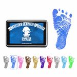 Baby Hand and Footprint Kit by Forever Fun Times | Get Hundreds of Detailed Prints with One Baby Safe Ink Pad | Easy to Clean, and Works with Any Paper or Card | Clean and Safe (Small, Blue)