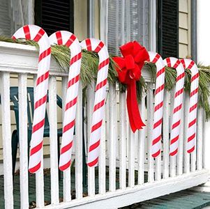 Tetor Inflatable Candy Canes for Christmas Decorations Candy Canes Balloons for Party Decorations Outdoor Candy Canes Decorations (6)