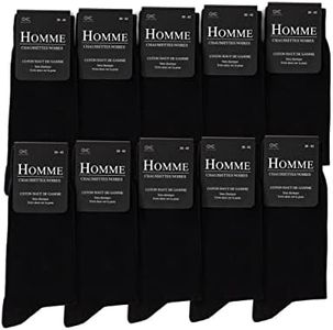 Occulto chaussettes noire homme lot de 10-30 (modèle: Hermann) 43-46 10 Paires | Noir