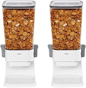 OXO Good Grips Countertop Cereal Dispenser, Clear/White (Pack of 2)