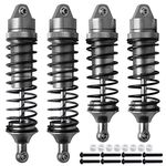 Hobbyfire All Metal Aluminum RC Shocks Absorber Damper Upgrades Parts for 1/10 Traxxas Slash 4X4 Rustler VXL 4X4 Stampede 4X4 Hoss 4X4 RC Truck Replace 5862, 4PCS (Gray)