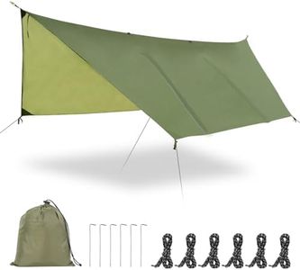 FIRINER Hammock Rain Fly Tent Tarp Large Ultralight Camping Tarps Waterproof Portable Backpacking Multifunctional Rain Cover for Outdoor Hiking, Picnic, Hammock, Car, Backpacking,11.5x9.5ft