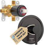 HammerHead Showers® ALL METAL Single-Handle Shower Valve and Trim Kit Oil Rubbed Bronze – Volume and Temperature Control - Rough-In Shower Trim Kit with Valve - Pressure Balance Shower Valve Included