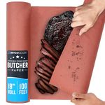 Bryco Goods Pink Butcher Paper Roll - 18 Inch x 100 Feet - Food Grade Peach Paper for Smoking & Grilling Meat, BBQ, Brisket - Unbleached Unwaxed Uncoated