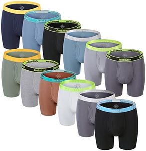 ZONBAILON Mens Underwear Boxer Briefs 12 Pack XXL Long Leg Comfortable Breathable Bamboo Viscose Big and Tall Boxer Briefs with Pouch for Balls Plus Size 2XL 2X 44-46