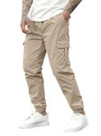 Vogaan Casual Solid Men's Regular Cargo Pants with Multiple Pockets | Cotton Cargos for Men (Cream-32)