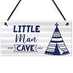 RED OCEAN Little Man Cave Sign For Boys Bedroom, Bedroom Wall Art, Boys Bedroom Door Sign