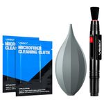 VSGO 4-in-1 Camera Cleaning Kit with Lens Cleaning Air Blower Lens Brush Pen Microfiber Cleaning Cloths Compatible for Canon, Nikon, Sony DSLR Cameras