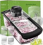 Mandoline Slicer for Kitchen - Mandoline Food Slicer - Veggie Julienne Cutter & Cheese Grater - Potato Veg Slicer - Kitchen Tools & Gadgets (6-in-1 Clear)