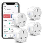 SURFOU Mini Smart Plug Wi-Fi Outlet 4Pcs, 13A Wireless Socket Works with Amazon Alexa, Google Home and SmartThings, Energy Monitoring, App Remote/Voice Control, Schedule and Timer, No Hub Required