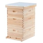 CO-Z Bee Hive with 10 Medium &20 Deep Honeycomb Foundation Frames, Bee Box for Beekeeper Starter, Beekeeping Supplies Equipment Tool, Wood Complete Honey Bee Hives Kit, 3 Layer Bees House Box