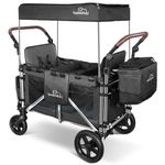 Stroller Wagon for 2 Kids, Baby Wagon Stroller with Adjustable Handle for Infants and Toddlers Includes Canopy & Organizer, Foldable and Convenient for Storage