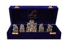 Lavanaya Silver® - Silver Plated Lord Ganesha Idol with Velvet Box-Ideal for Home Décor, Office, Pooja Room | Perfect for Diwali, Housewarming, Wedding, Anniversary & Auspicious Ganesh Idol for Gift