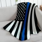 Infinity Republic - USA Thin Blue Line 50inx6in Sheared Plush Blanket