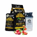 MuscleTrail Gold Standard Series |60 Pouches |Low Carb & Fat |Shaker Inside |24G Natural Whey Protein Powder(1.86 Kg) (Strawberry)