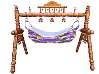 Hastakala Bazaar Baby's Strong Wooden Folding Cradle Swing