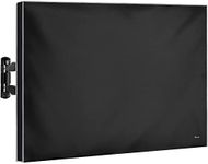 Outdoor TV Cover 52-55 Inch | Weatherproof and Waterproof Flat TV Screen Protector | Fit Any Smart TV Set |Outside LCD Covers Made of Oxford 600D Fabric w/ PVC Coating Inside | Fully Covered from Below(Black)