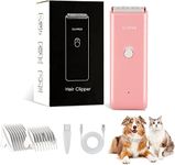 Cat Grooming Kits Professional Dog Clippers for Pet Hairs, Low Noise Pet Dog Clippers Grooming Kits Rechargeable & Cordless Pet Hair Clippers Shavers for Puppy, Rabbits, Cats,Pink