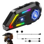 EDYELL Motorcycle Helmet Bluetooth Headset, Connects to 2 Phones at The Same Time Using Music & GPS, IP67 Waterproof, Supports Android & iOS, Compatible with All Helmets, Gift for Motorcycle