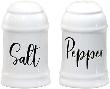 Home Acre Designs Salt and Pepper Shakers set Farmhouse Kitchen Decor Ceramic Salt Shaker -White Salt and Pepper Shaker - Wedding Registry Ideas Gifts Rustic Salt and Pepper Set Holder Table Decor