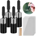Cracks Gone Glass Repair Kit, Windshield Repair Kit for Chips and Cracks, Glass Repair Fluid Nano Fluid Filler for Star Shaped Crack and Repairing Chips (4)