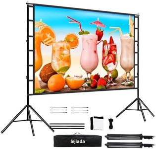 Projector Screen and Stand, Projector Screen 100 Inch 4k HD, Outdoor Projector Screen 16: 9 Wrinkle-Free Design for Backyard Movie Night And (Easy to Clean 160°Viewing Angle A Carry Bag)