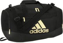 adidas Unisex Defender 4 Small Duffel Bag, Black/Gold Metallic, One Size, Defender 4 Small Duffel Bag