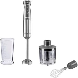 Daewoo Freedom Cordless Pro Handheld 3 In 1 Blender, Whisk And Mini Chopper With Included Jar, Fast Charge, Battery Indicators, Powerful Motor, Elegant Brushed Aluminium Design, Portable