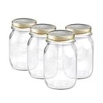 Bormioli Rocco Set of 4 Food Preserve Jars with Airtight Screw Lid from Quattro Stagioni - 500ml