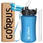 GOPPUS 350ml/12oz Kids Water Bottles With Straw Toddler Drinks Bottle for School Leakproof Children's Bottle with Time Marking Small Bottle BPA free Tritan Sport Bottle Juice Bottles for Girls Boys