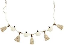 Mud Pie, White, Pumpkin Tassel Garland, 60"