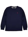 U.S. Polo Assn. Men's Long Sleeve Crew Neck Solid Thermal Shirt, Navy Blue, Large