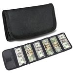 Money Wallet, Money Organizer for Cash with 6 Zippered Pocket Multipack Money Pouch, Cash Bill Organizer, Envelope Wallet Money Bag Small Travel Money Holder for Budgeting, Receipt, Coupons and Tips