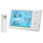 Wireless Weather Station with Outdoor Sensor Luckits Digital Weather Station Weather Forecast/Time/Calendar/Alarm/Temperature Humidity Indoor Outdoor Thermometer Wireless Weather Clock in Home Garden