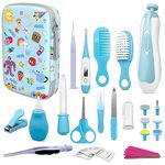 JIFTOK Baby Healthcare and Grooming Kit, 22 in 1 Newborn Safety Care Essentials Set with Electric Nail File Set, Hair Brush Comb, Nail Clippers for Nursery Infant Toddlers Baby Boys Girls (Blue)