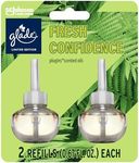 Glade PlugIns Refills Air Freshener, Fresh Confidence, Scented and Essential Oils for Home and Bathroom, 0.67 Fl Oz, 2 Count