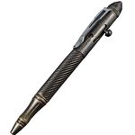 SZHOWORLD Creative Solid Brass Bolt Action Pen with Tungsten Steel Tip, Heavy Duty Pocket Pen for Gift Business Office EDC Signature (Retro Black)