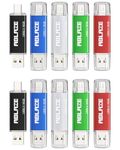 ABLAZE Type C USB Stick 16GB 10 Pack, Dual USB 2.0+ USB C Flash Drive for iPhone 15, Android Smartphone, Computers, Tablets, Mac,iPad,PC (10 Pack)