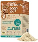 Meowbiotics Good Guts for Cats Probiotic Powder, 11 Probiotic Strains, 2 Prebiotics, 5 Digestive Enzymes for Cat Digestive Support, Tuna Flavor, Cat Probiotics for Indoor Cats & Outdoor Cats (30 Days)